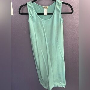 Yelete Light Blue mini tank top micro dress stretch tight short sexy scoop neck